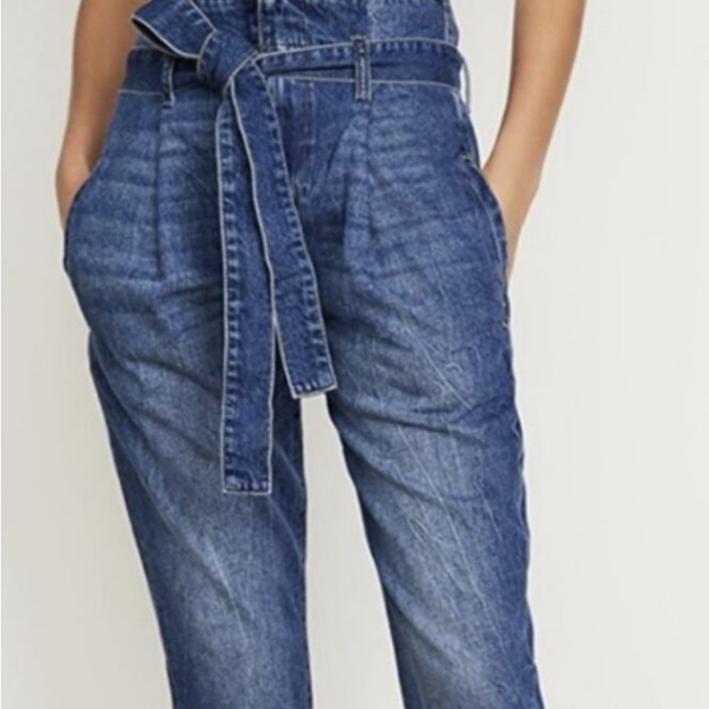DL1961 Women's Susie High Rise Paperbag Tapered Jeans with Belt